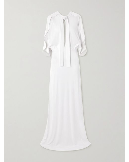 Robe Longue En Jersey Stretch À Liens Et À Drapés Elian 16Arlington en coloris White