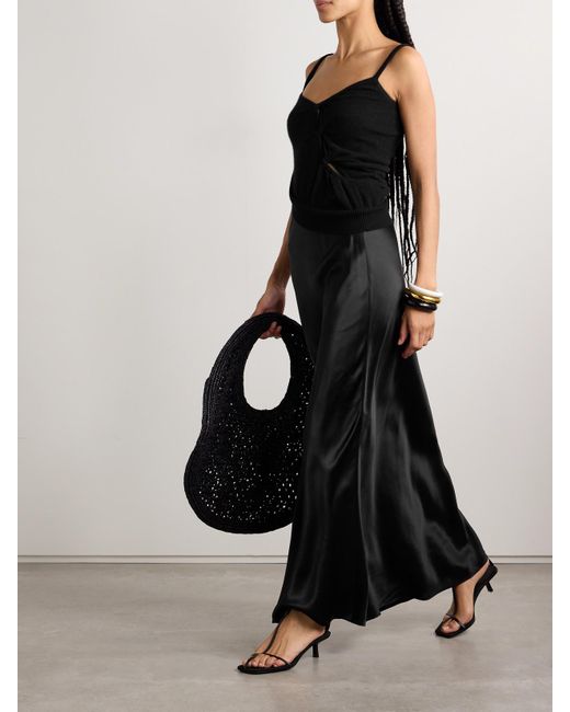 Robe Longue En Cachemire Et En Satin De Soie À Découpes Et À Nœuds Christopher Esber en coloris Black