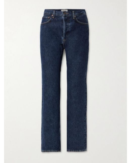 Agolde Blue '90S Pinch Waist High-Rise Straight-Leg Jeans