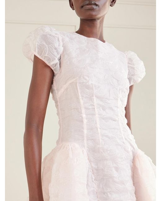 CECILIE BAHNSEN Pink Cleopatra Matelassé Organza Midi Dress