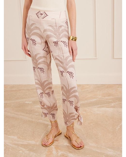 Johanna Ortiz Natural Femininity Dramatic Printed Linen Pants