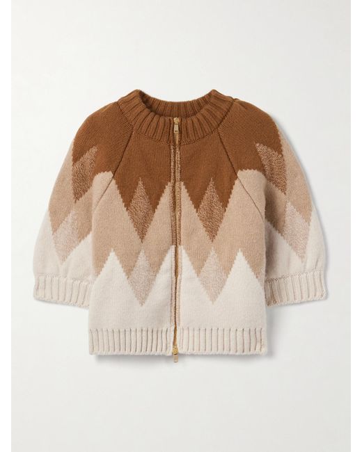 RÙADH Natural The Innes Argyle Jacquard-Knit Wool Cardigan