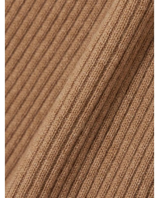 LeKasha Natural Banvir Ribbed Organic Cashmere Wide-Leg Pants