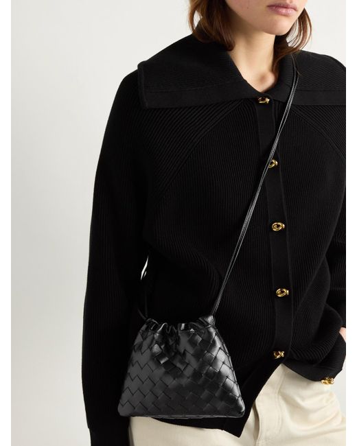 Bottega Veneta Black Beutel Aus Intrecciato-Leder