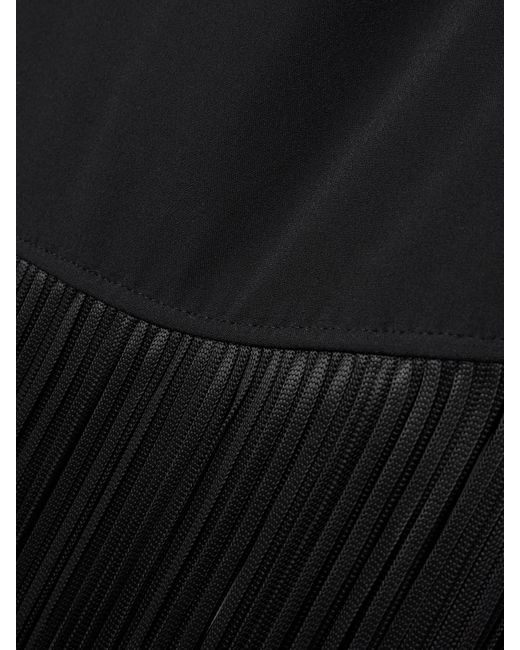 ‎Taller Marmo Black Atlanta Asymmetric One-Shoulder Fringed Crepe Gown