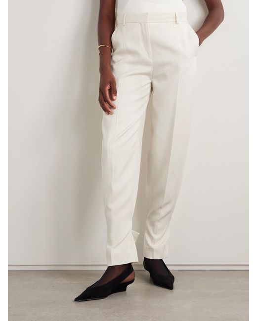 Totême  White Crepe Tapered Pants