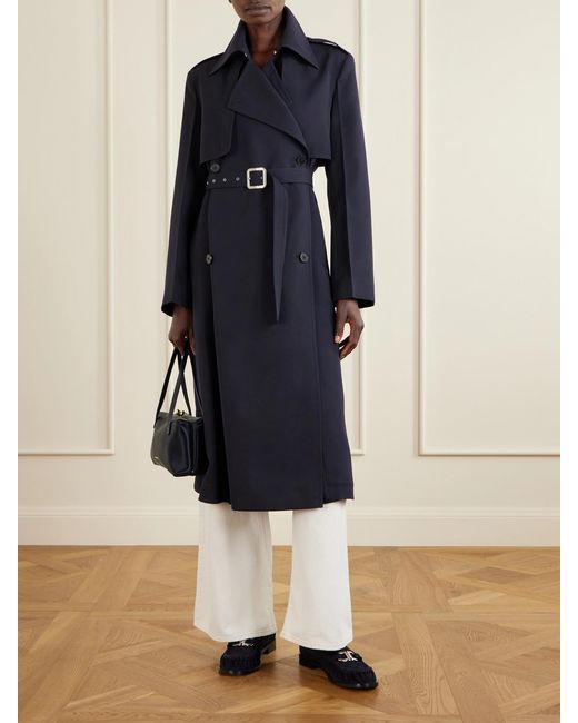 Ferragamo Blue Maryan Suede Loafers
