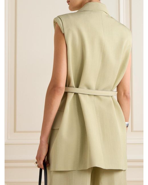 Jil Sander Natural Belted Woven Vest