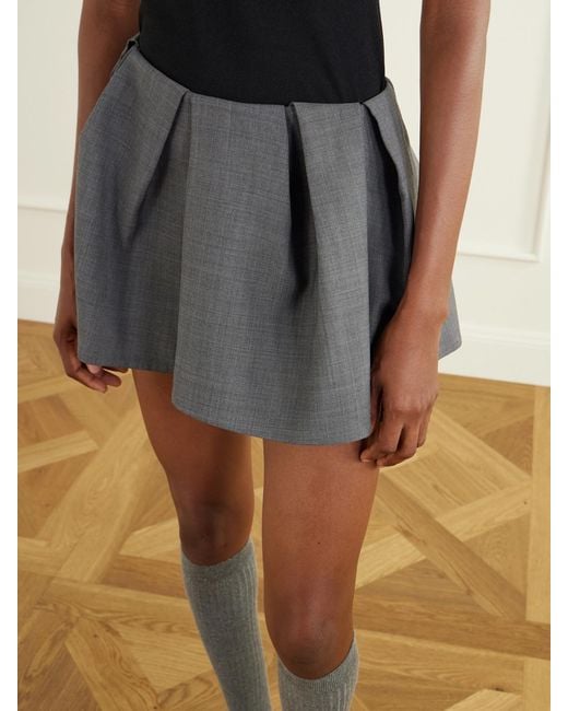 ShuShu/Tong Gray Wool-Blend Mini Skirt