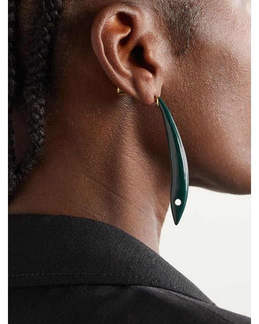 Bottega Veneta Blue Sardine-Tone Enamel Earrings