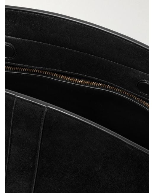 Sac Porté Épaule En Cuir À Finitions En Daim Hug Pouch Large Ferragamo en coloris Black