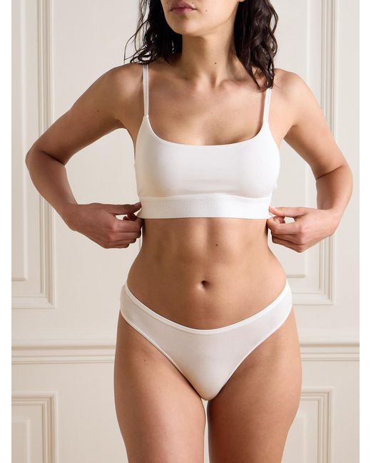 CDLP White Lyocell-Blend Jersey Bralette
