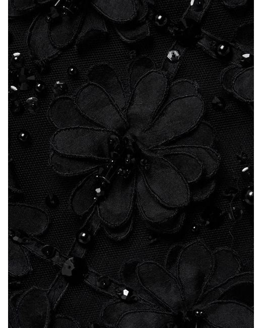 Carolina Herrera Black Maxirock Aus Tüll Mit Zierperlen Und Applikationen
