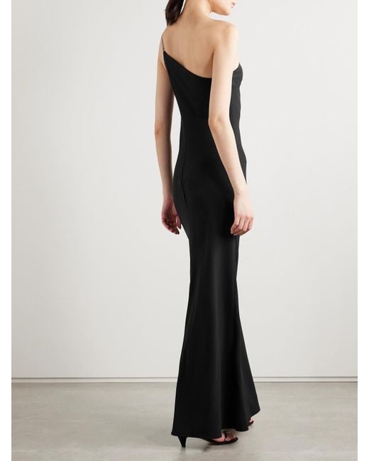Staud Black Elodie Schulterfreie Robe Aus Crêpe Mit Kristallen