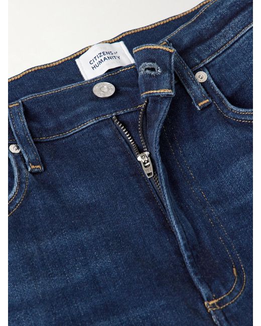 Citizens of Humanity Blue Lyra Long Mid-Rise Wide-Leg Jeans