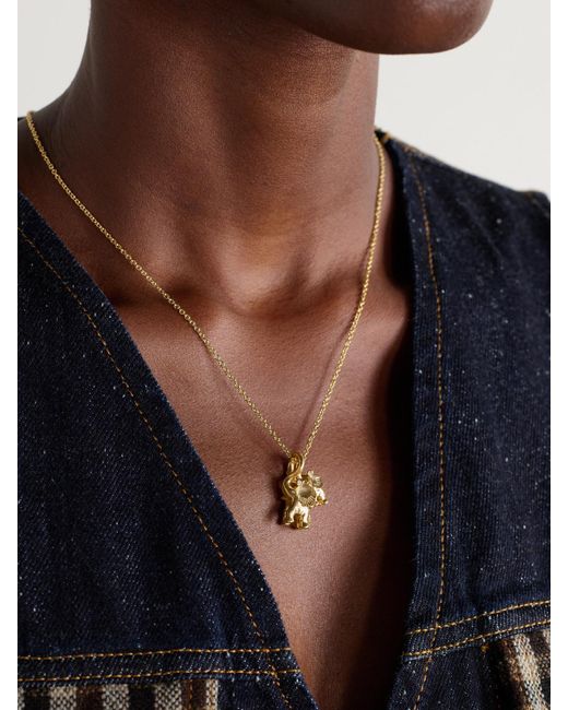 Ole Lynggaard Copenhagen Natural Double Elephant Kette Aus 18 Karat Mit Diamanten