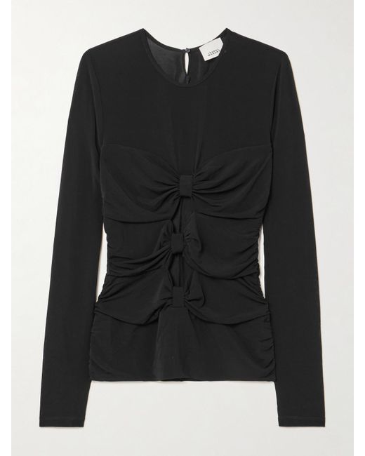 Isabel Marant Black Gladice Oberteil Aus Stretch-Jersey Mit Cut-Outs Und Schleifen