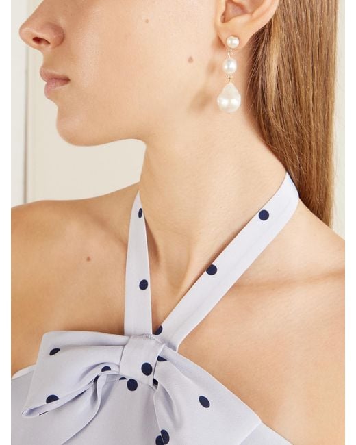 Jennifer Behr White Amari-Tone Pearl Earrings