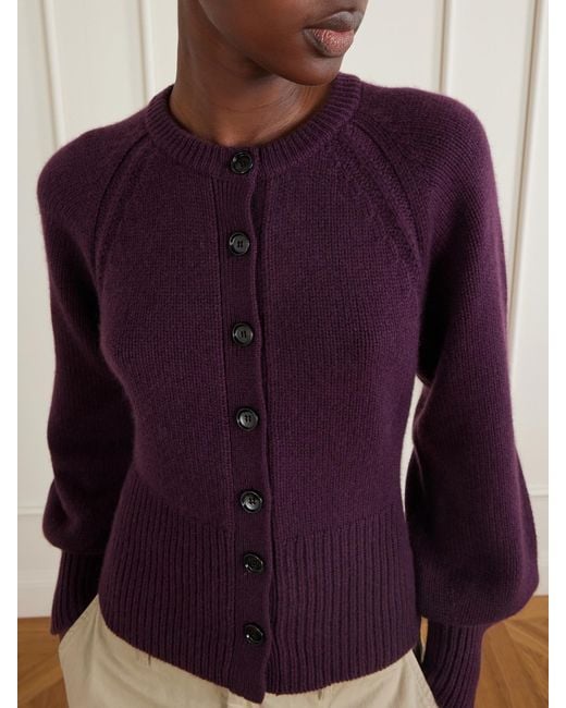 Allude Purple Cashmere Cardigan