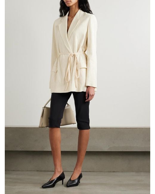 Joseph Natural Gibellina Amelot Belted Jacquard Blazer