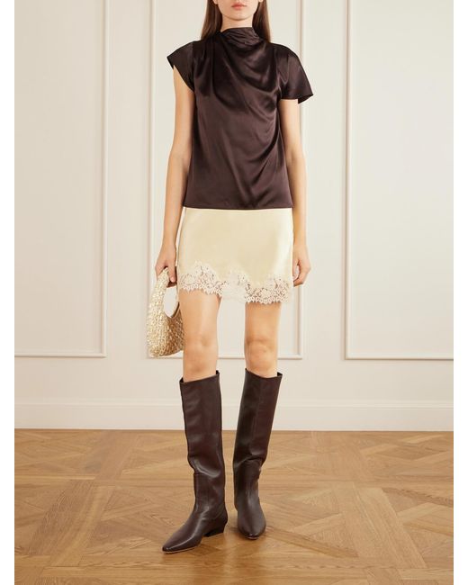 Staud Black Davina Silk-Blend Top