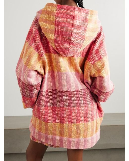 Marrakshi Life Pink Striped Cotton Hoodie