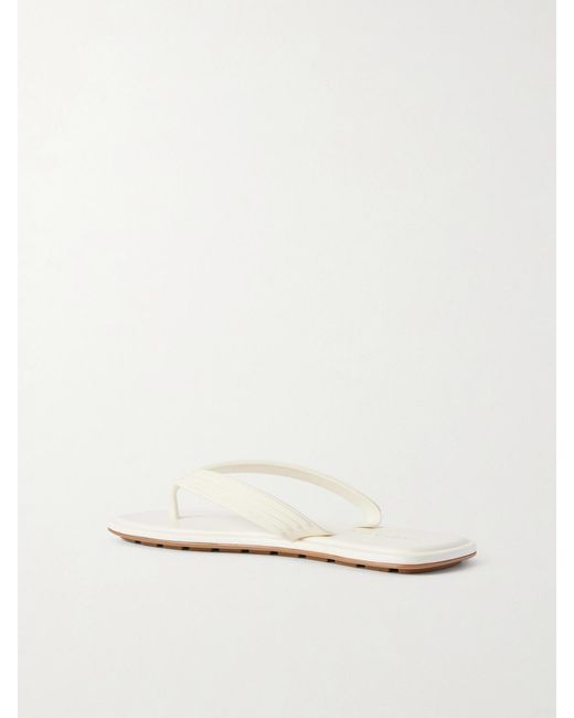 Bottega Veneta Natural Sampieri Flat Thong Rubber Flip Flops