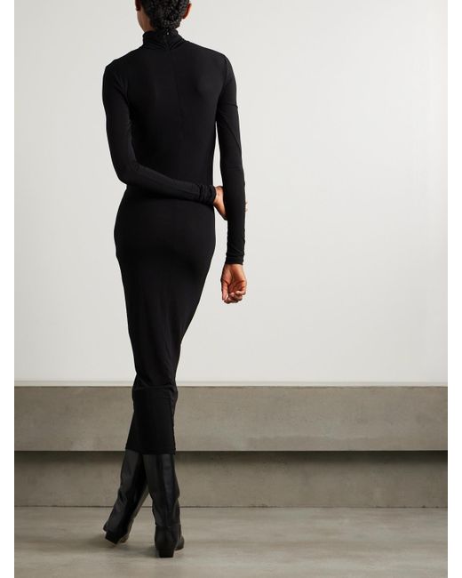 Isabel Marant Black Vanessa Stretch-Jersey Turtleneck Midi Dress