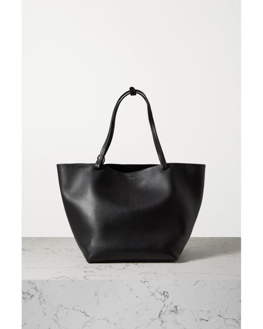 The Row Black Park 3 Medium Leather Tote
