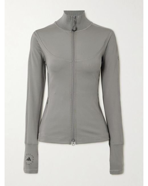 Adidas By Stella McCartney Gray Truepurpose Jacke Aus Recyceltem Stretch-Material Mit Print