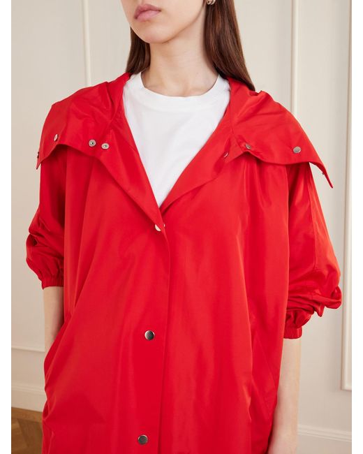 Rohe Red Hooded Taffeta Coat