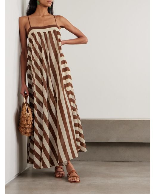 Zimmermann White Daylight Maxikleid Aus Gestreifter Baumwolle