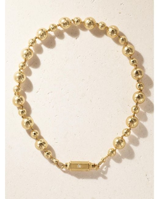 Marie Lichtenberg Natural Baby Locket Grain D'Or 14-Karat Diamond Necklace