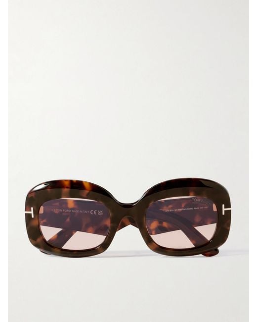 Tom Ford Brown Carmen Square-Frame Acetate Sunglasses