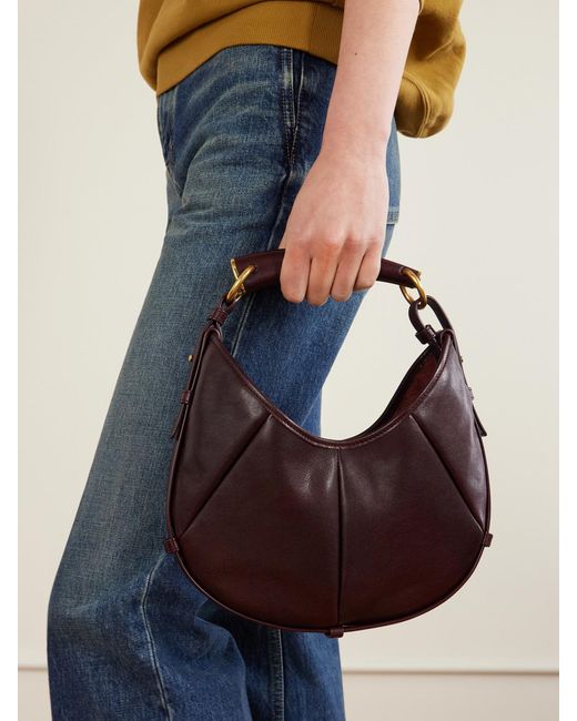 Saint Laurent Brown Mombasa Paneled Leather Shoulder Bag