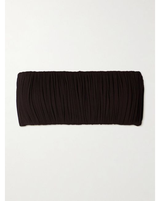 Alaïa Black Bandeau-Bh Aus Crêpe Mit Falten