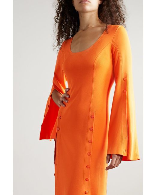 Christopher John Rogers Orange Neon Stretch-Jersey Maxi Dress