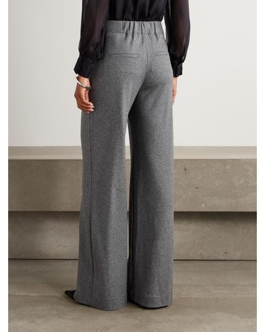 Veronica Beard Gray Marbeau Hose Mit Geradem Bein Aus Webstoff Mit Falten