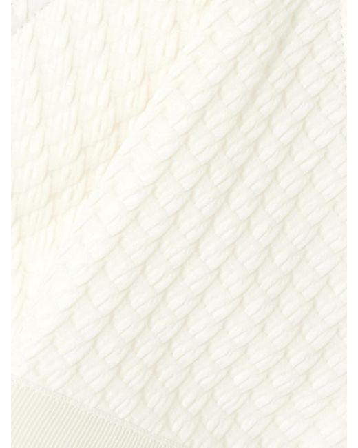 Eres White The Vogue Extra Grosgrain-Trimmed Jacquard Triangle Halterneck Bikini Top