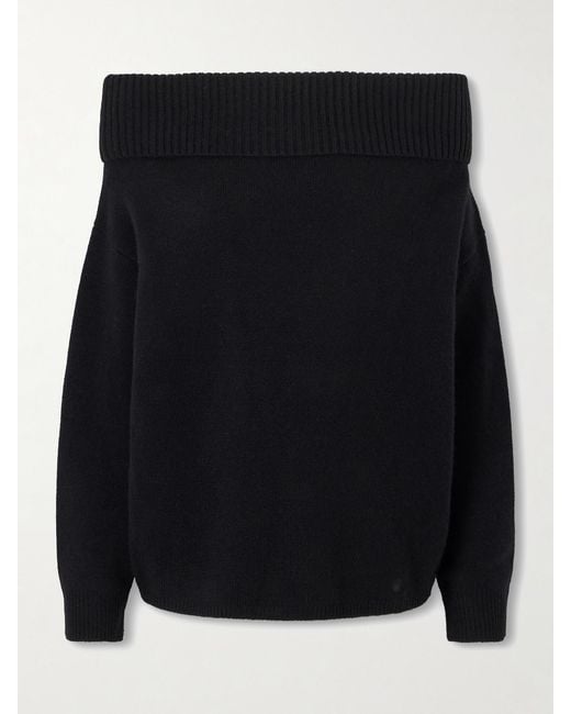 Loulou de Saison Black Sibyl Turtleneck Cashmere-Blend Sweater