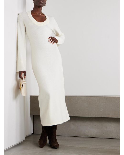 Loulou de Saison Natural Ari Maxikleid Aus Einer Woll-Kaschmirmischung