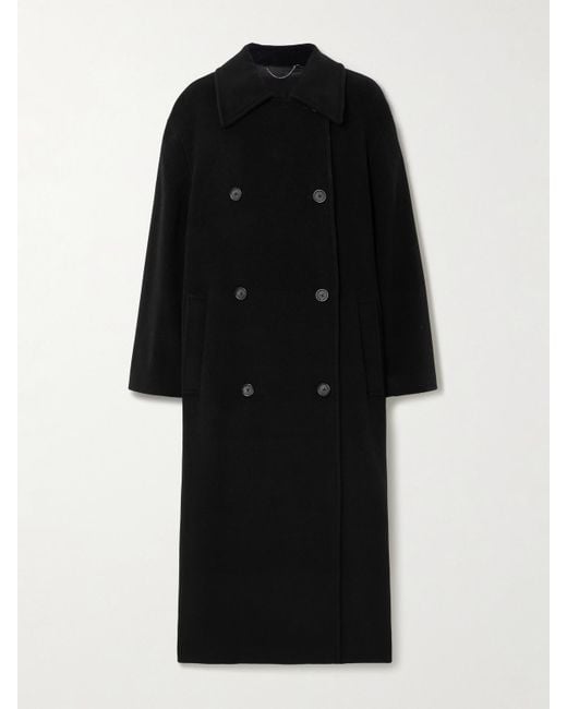 Totême  Black Shield Doppelreihiger Oversized-Mantel Aus Einer Wollmischung