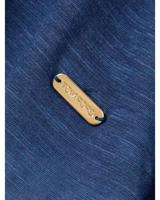 Tom Ford Blue Cotton-Blend T-Shirt