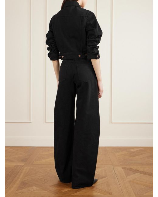 Gabriela Hearst Black Amoret High-Rise Barrel-Leg Recycled Jeans