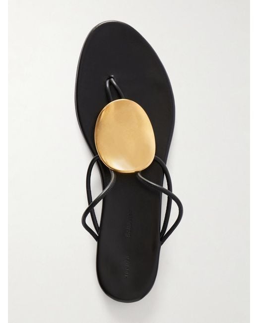 Proenza Schouler Black Uma Embellished Leather Sandals