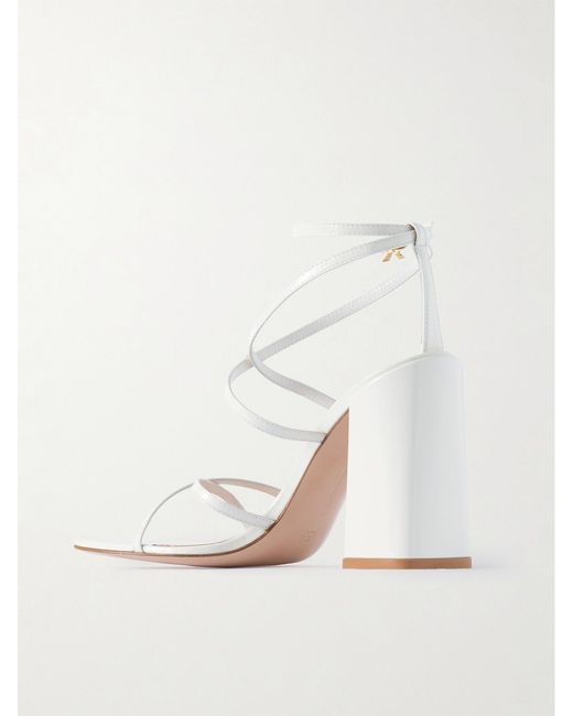 Gianvito Rossi White Nuit 95 Patent-Leather Sandals