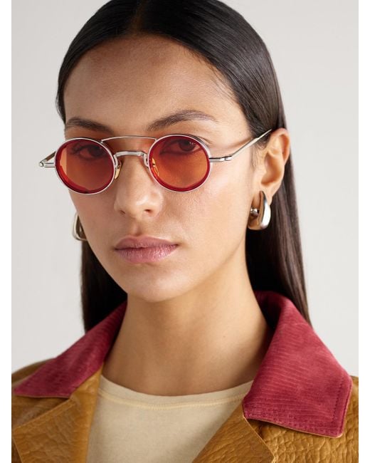 Lunettes De Soleil Rondes En Métal Ringo 2 Jacques Marie Mage en coloris Pink