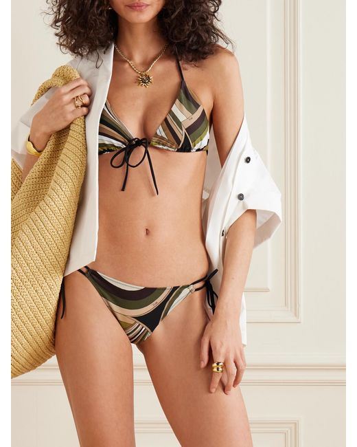 Emilio Pucci Green Printed Bikini Briefs