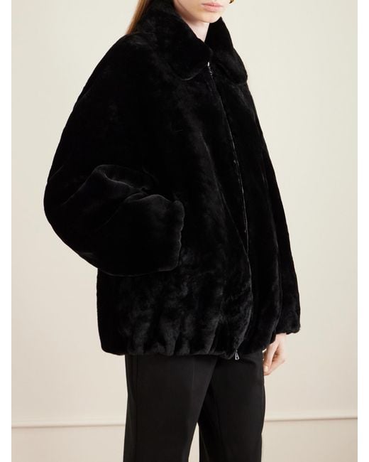Nour Hammour Blue Shearling Jacket