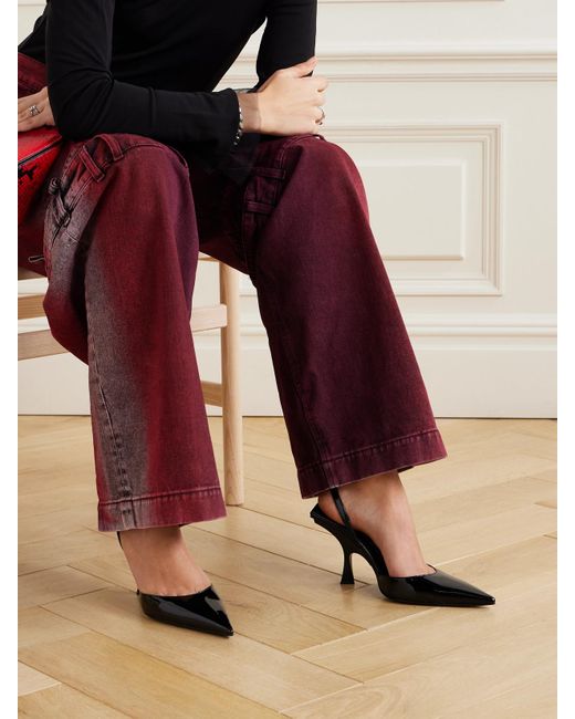 The Attico White Ester Patent-Leather Mules